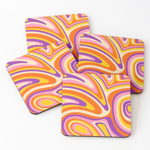 Item preview, Psychedelic 70s Groovy Waves Orange Pink Purple Retro Pattern designed and sold by JRRTs.