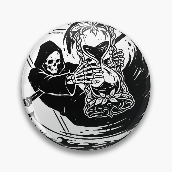 Item preview, Hooded Skeleton Holds an Hourglass Inside a Spiraling Wave designed and sold by MisteryDesigner.