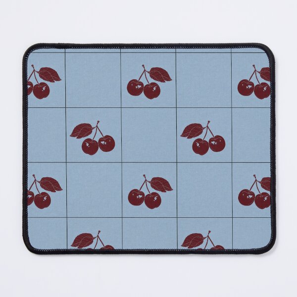 Item preview, Burgundy Cherry Checkered Aesthetic in Dusty Cashmere Blue designed and sold by AliaaSaleh56-.