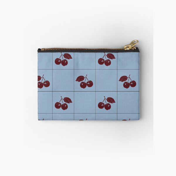 Item preview, Burgundy Cherry Checkered Aesthetic in Dusty Cashmere Blue designed and sold by AliaaSaleh56-.