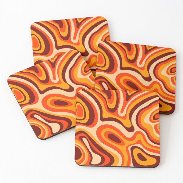 Item preview, Groovy 70s Lava Lamp Pattern – Orange Brown Retro Waves designed and sold by JRRTs.