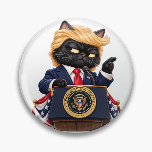 Item preview, Presidential Side-Eye Cat – Funny Trump-Inspired Black Cat Parody designed and sold by InspireHerTribe.