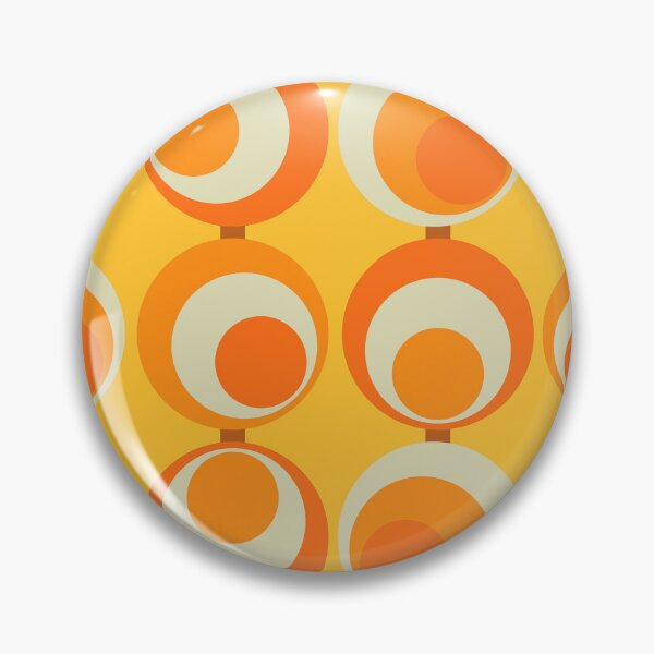 Item preview, Retro 70s Circle Pattern Orange Yellow Mid Century Geometric designed and sold by JRRTs.