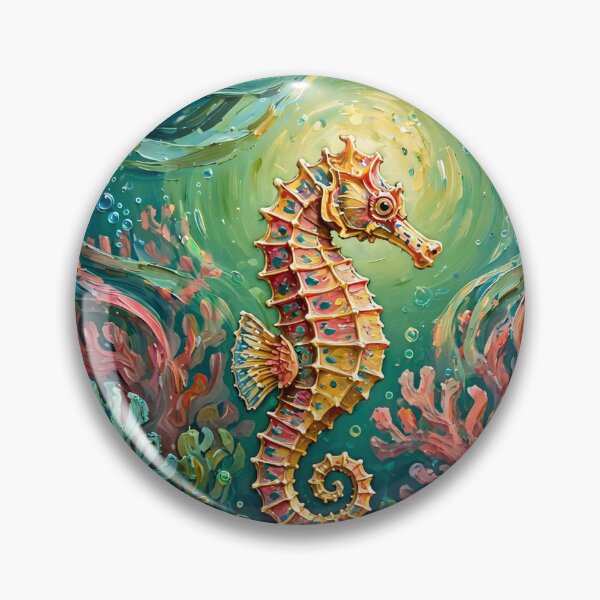 Item preview, Seahorse Among Bright Coral — Swirling Ocean Currents Art designed and sold by LunaAdventurer.