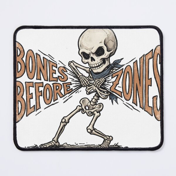 Item preview, Skeleton Pulls Apart the Words Bones Before Zones designed and sold by MisteryDesigner.