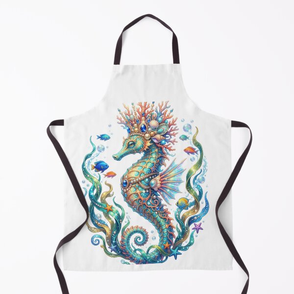 Item preview, Seahorse wearing coral crown designed and sold by kidoramagic.