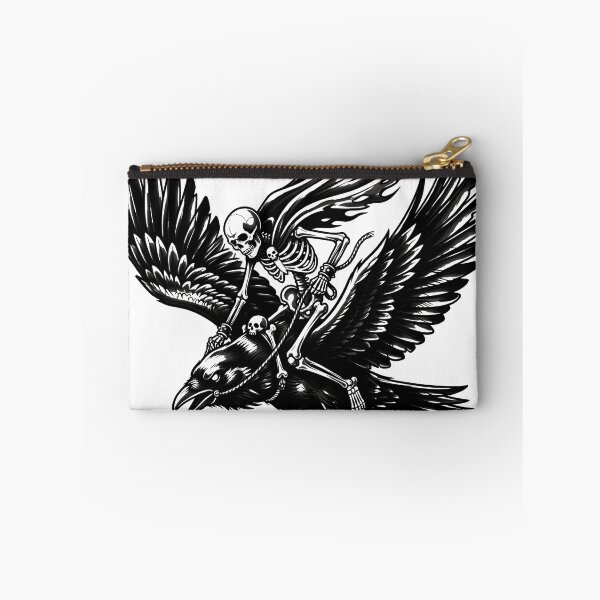 Item preview, Skeleton Rides a Giant Raven with Wings Spread Wide designed and sold by MisteryDesigner.