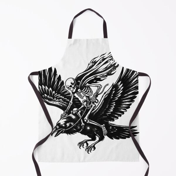 Item preview, Skeleton Rides a Giant Raven with Wings Spread Wide designed and sold by MisteryDesigner.