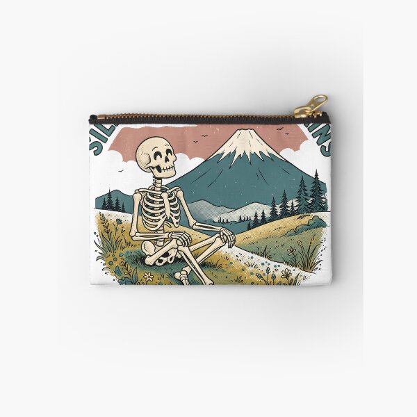 Item preview, Skeleton Sits Cross-Legged Before Mount Fuji at Sunset designed and sold by MisteryDesigner.