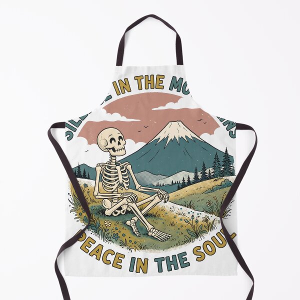 Item preview, Skeleton Sits Cross-Legged Before Mount Fuji at Sunset designed and sold by MisteryDesigner.