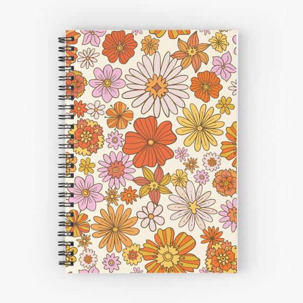 Item preview, Groovy 70s Floral Pattern Orange Pink Retro Wildflowers designed and sold by JRRTs.