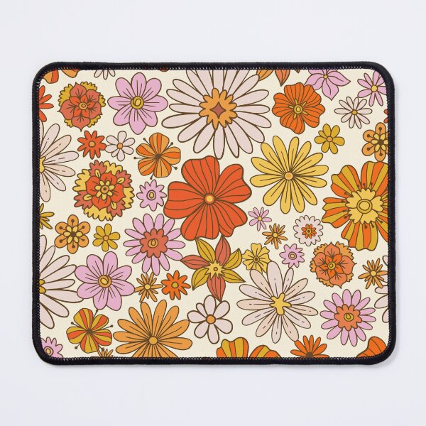 Item preview, Groovy 70s Floral Pattern Orange Pink Retro Wildflowers designed and sold by JRRTs.