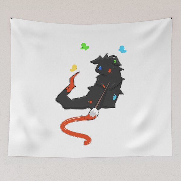 Item preview, Black Paintbrush Monster Colorful Butterflies Cartoon designed and sold by Velaoraysone.