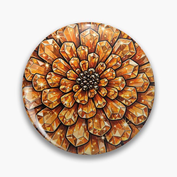 Item preview, Orange Marigold Crystal Sticker - Topaz Gem Flower designed and sold by FineLineBotanical .