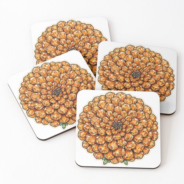 Item preview, Orange Marigold Crystal Sticker - Topaz Gem Flower designed and sold by FineLineBotanical .