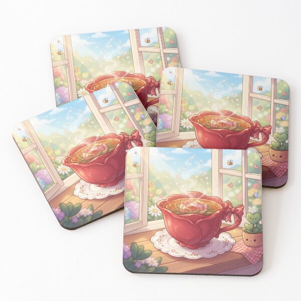 Item preview, Cozy floral red teacup art designed and sold by Azurart2.