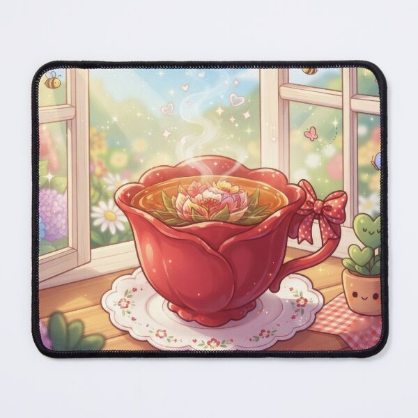 Item preview, Cozy floral red teacup art designed and sold by Azurart2.