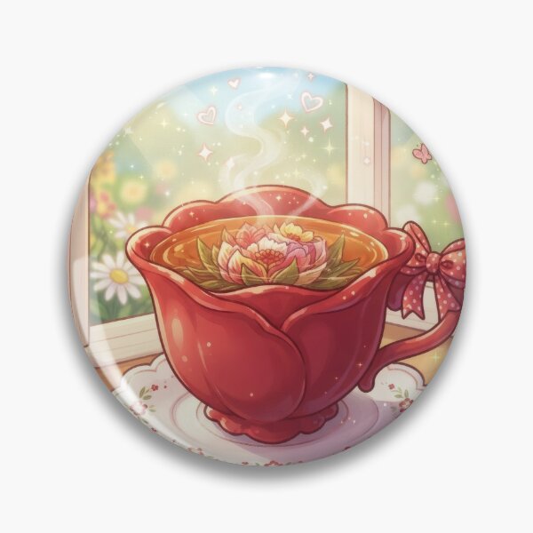 Item preview, Cozy floral red teacup art designed and sold by Azurart2.