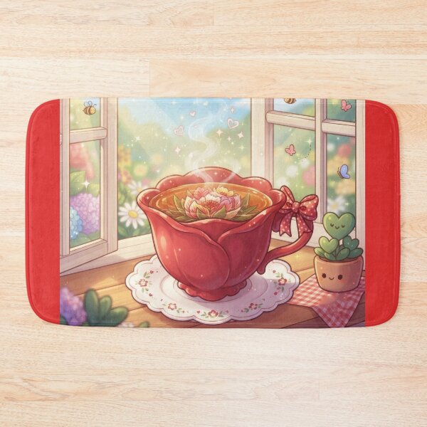 Item preview, Cozy floral red teacup art designed and sold by Azurart2.