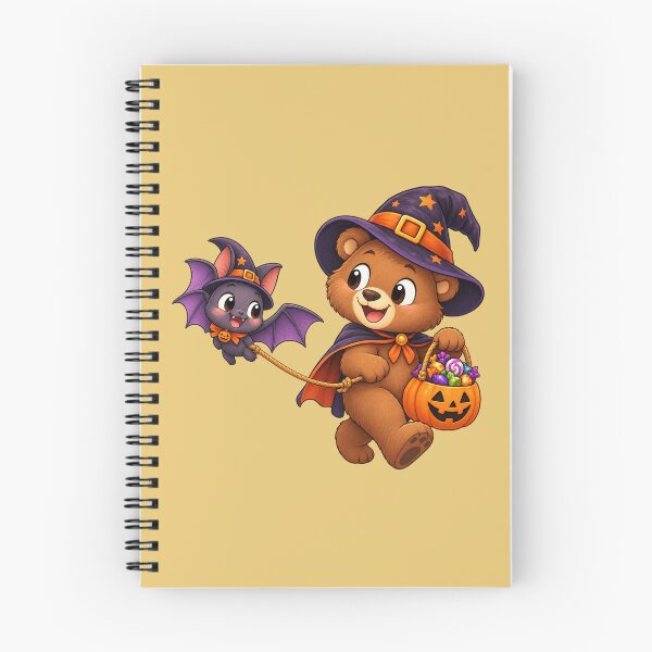 Item preview, Cute Bear and Bat Halloween Adventure, Witch Hat and Candy designed and sold by Amyay.