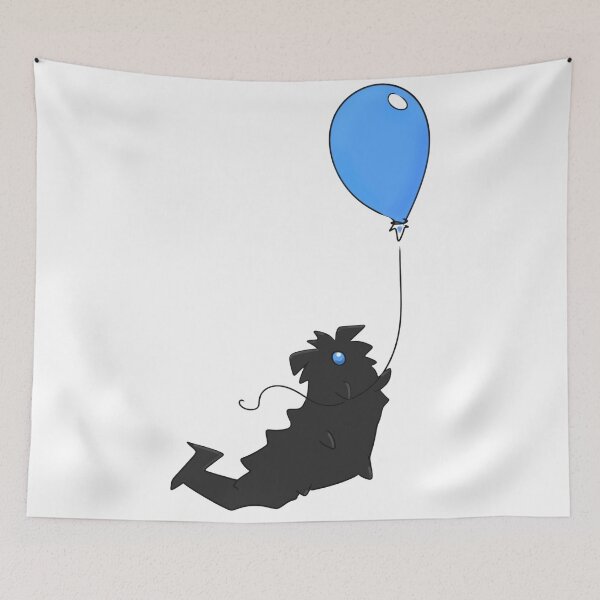 Item preview, Black Monster Blue Balloon Cartoon designed and sold by Velaoraysone.