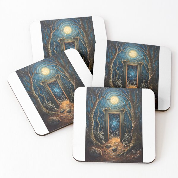 Item preview, Surreal Portal To The Stars | Magical Forest Full Moon Art Print designed and sold by Danny-Arts1.