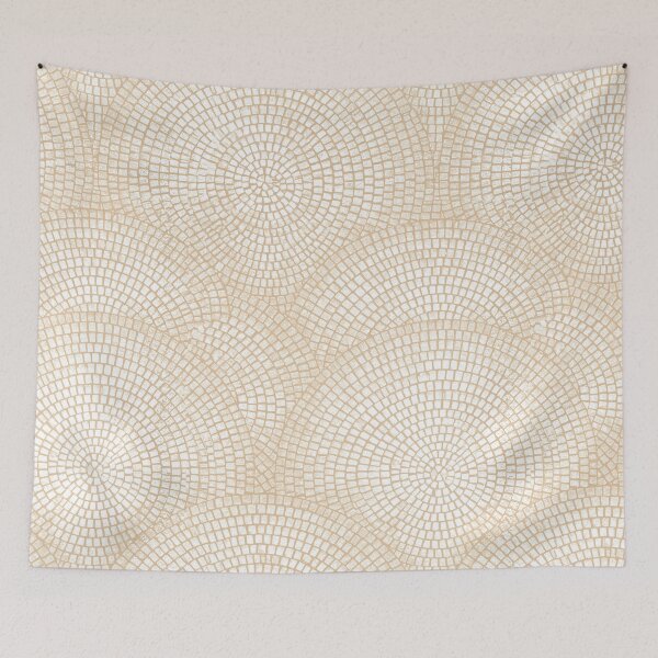 Item preview, Beige Seigaiha Fan Pebble Mosaic Art designed and sold by Piotrek0001.