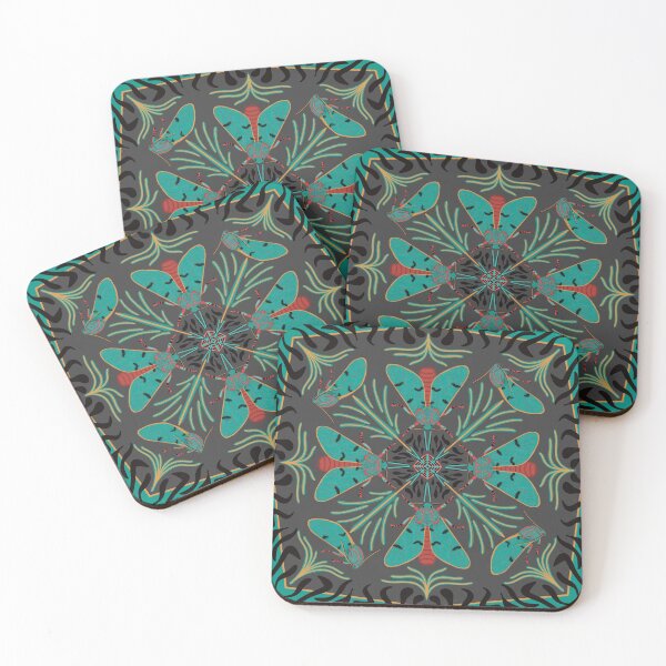 Item preview, Turquoise Moth Symmetry designed and sold by Olenka.