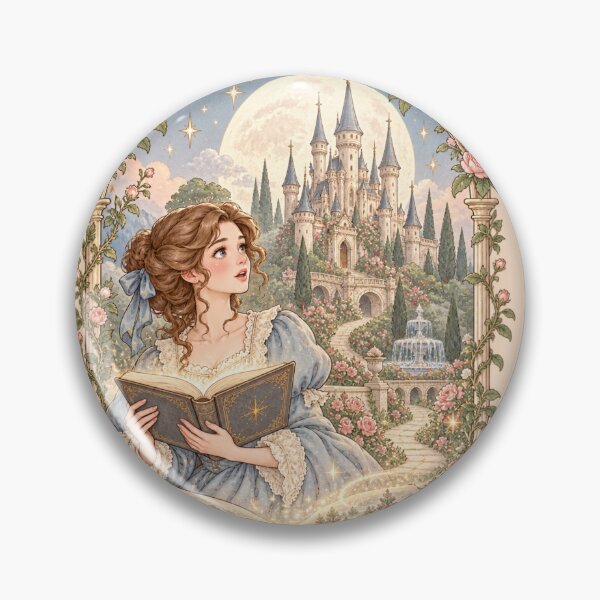 Item preview, The Magic of Reading Vintage Bookish Fairy Tale Castle Illustration designed and sold by MAGICKEY2024.