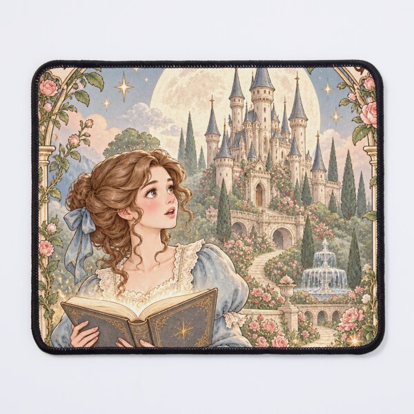 Item preview, The Magic of Reading Vintage Bookish Fairy Tale Castle Illustration designed and sold by MAGICKEY2024.