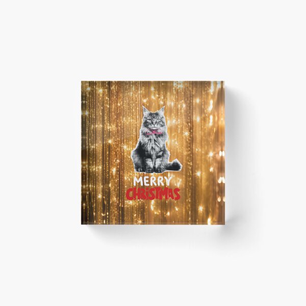 Item preview, Cute Maine Coon Cat Merry Christmas Holiday Art designed and sold by stormk10.