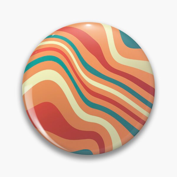 Item preview, Retro 70s Wavy Abstract Pattern Teal Coral Groovy Waves designed and sold by JRRTs.