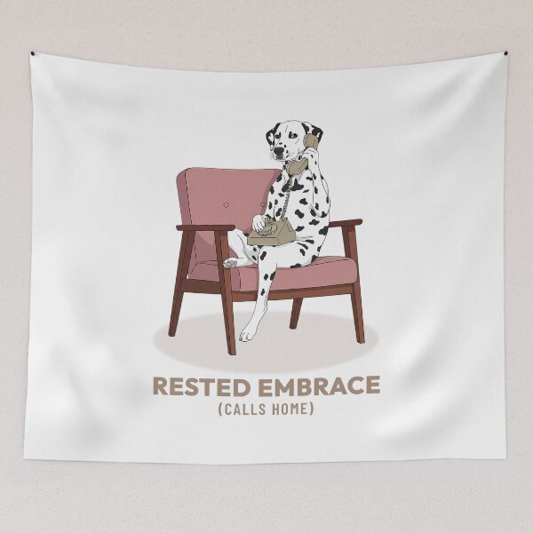 Item preview, Dalmatian Dog Talking on Landline Phone, Vintage Aesthetic designed and sold by COZY VINTAGE animal.