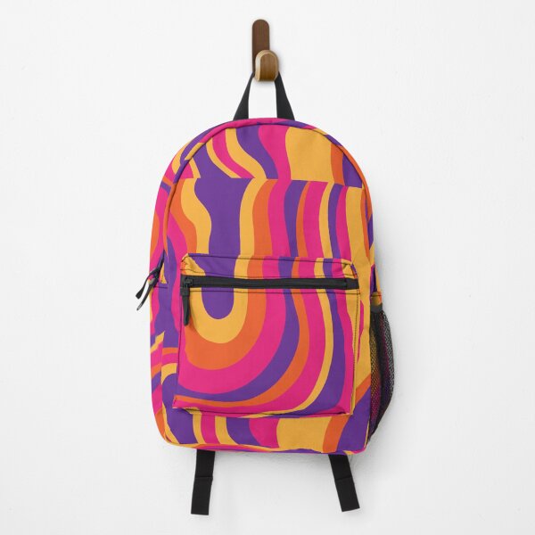 Item preview, Retro 70s Wavy Stripes Pattern Pink Purple Orange Groovy Waves designed and sold by JRRTs.