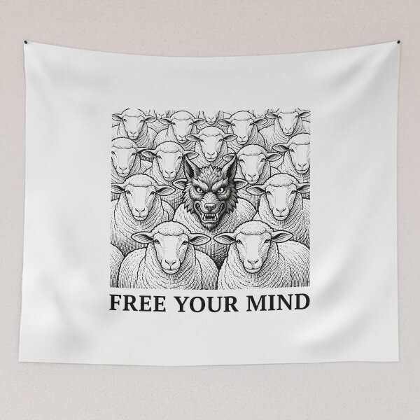 Item preview, Free Your Mind Wolf Among Sheep    designed and sold by Owcomm.