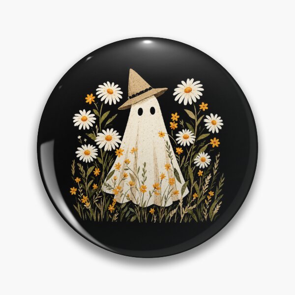 Item preview, Cute Witch Ghost Surrounded By Wildflowers designed and sold by Moizento.