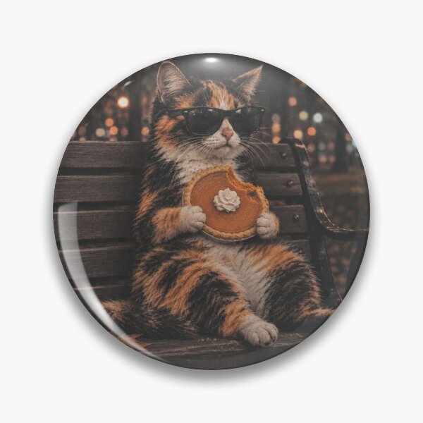 Item preview, Calico Cat Eating Pumpkin Pie Thanksgiving Humor designed and sold by JaymeOctober.