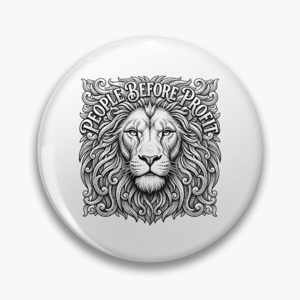 Item preview, People Before Profit Engraved Lion Protest Graphic designed and sold by Owcomm.