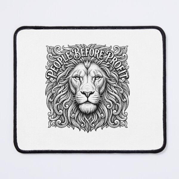 Item preview, People Before Profit Engraved Lion Protest Graphic designed and sold by Owcomm.