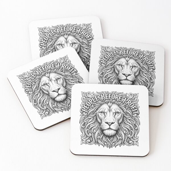 Item preview, People Before Profit Engraved Lion Protest Graphic designed and sold by Owcomm.