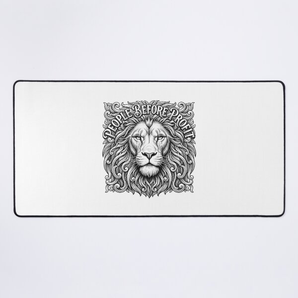 Item preview, People Before Profit Engraved Lion Protest Graphic designed and sold by Owcomm.