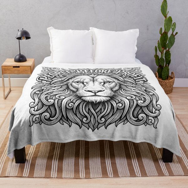 Item preview, People Before Profit Engraved Lion Protest Graphic designed and sold by Owcomm.