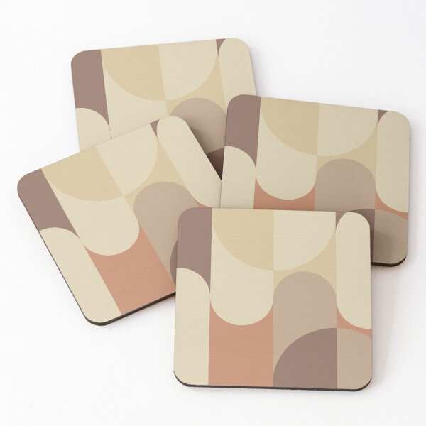 Item preview, Retro 70s Neutral Geometric Pattern Beige Brown Abstract Arches designed and sold by JRRTs.
