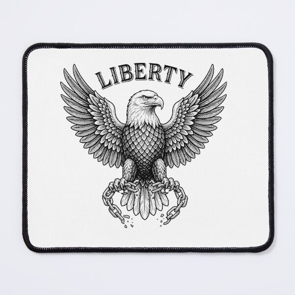 Item preview, Liberty Eagle Breaking Chains Vintage Engraving Style designed and sold by Owcomm.