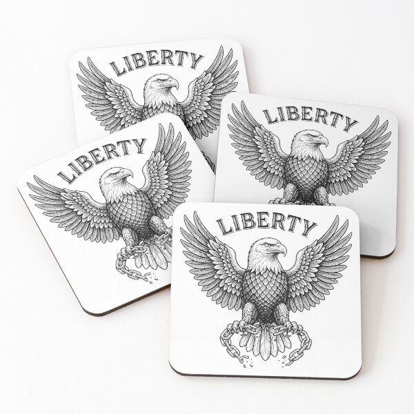 Item preview, Liberty Eagle Breaking Chains Vintage Engraving Style designed and sold by Owcomm.