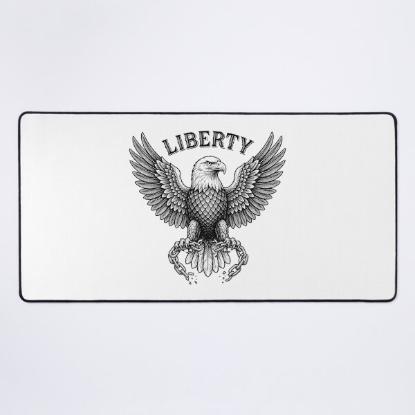 Item preview, Liberty Eagle Breaking Chains Vintage Engraving Style designed and sold by Owcomm.