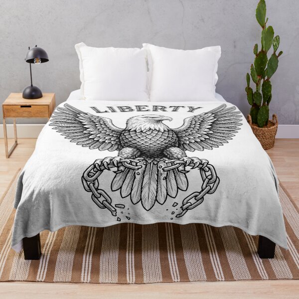 Item preview, Liberty Eagle Breaking Chains Vintage Engraving Style designed and sold by Owcomm.
