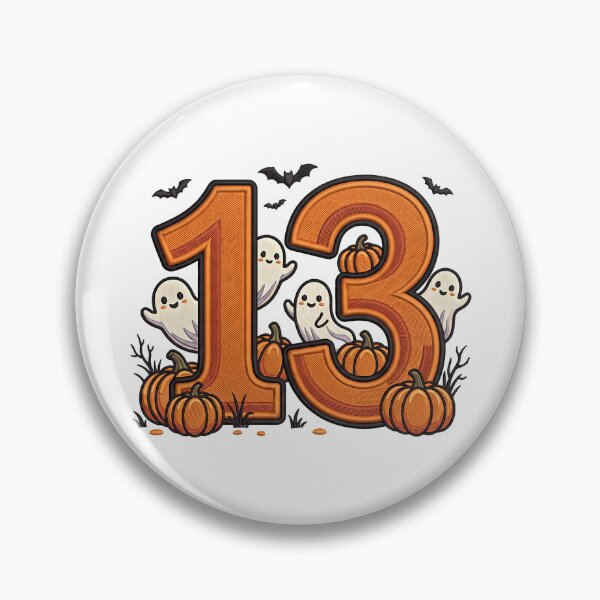 Item preview, Halloween Number 13 Ghosts Pumpkins Spooky Design designed and sold by ArtDesignTp.