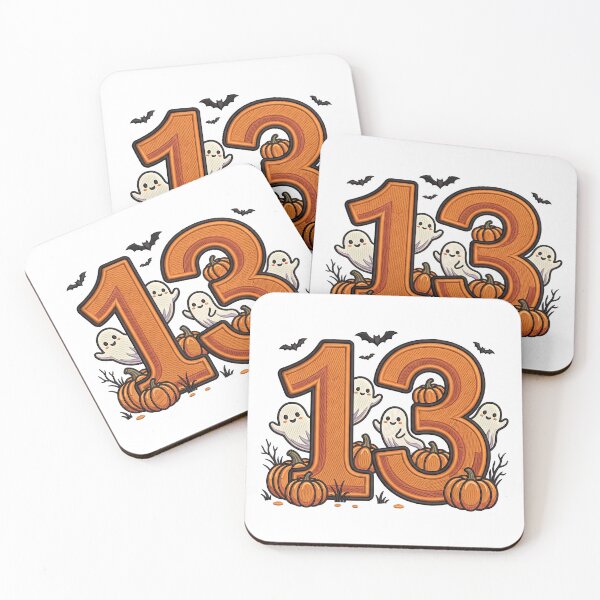 Item preview, Halloween Number 13 Ghosts Pumpkins Spooky Design designed and sold by ArtDesignTp.