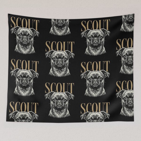 Item preview, Scout Pug Dog Sketch for Proud Pug Pup Parents and Brachycephalic Breed Lovers designed and sold by raedattia.